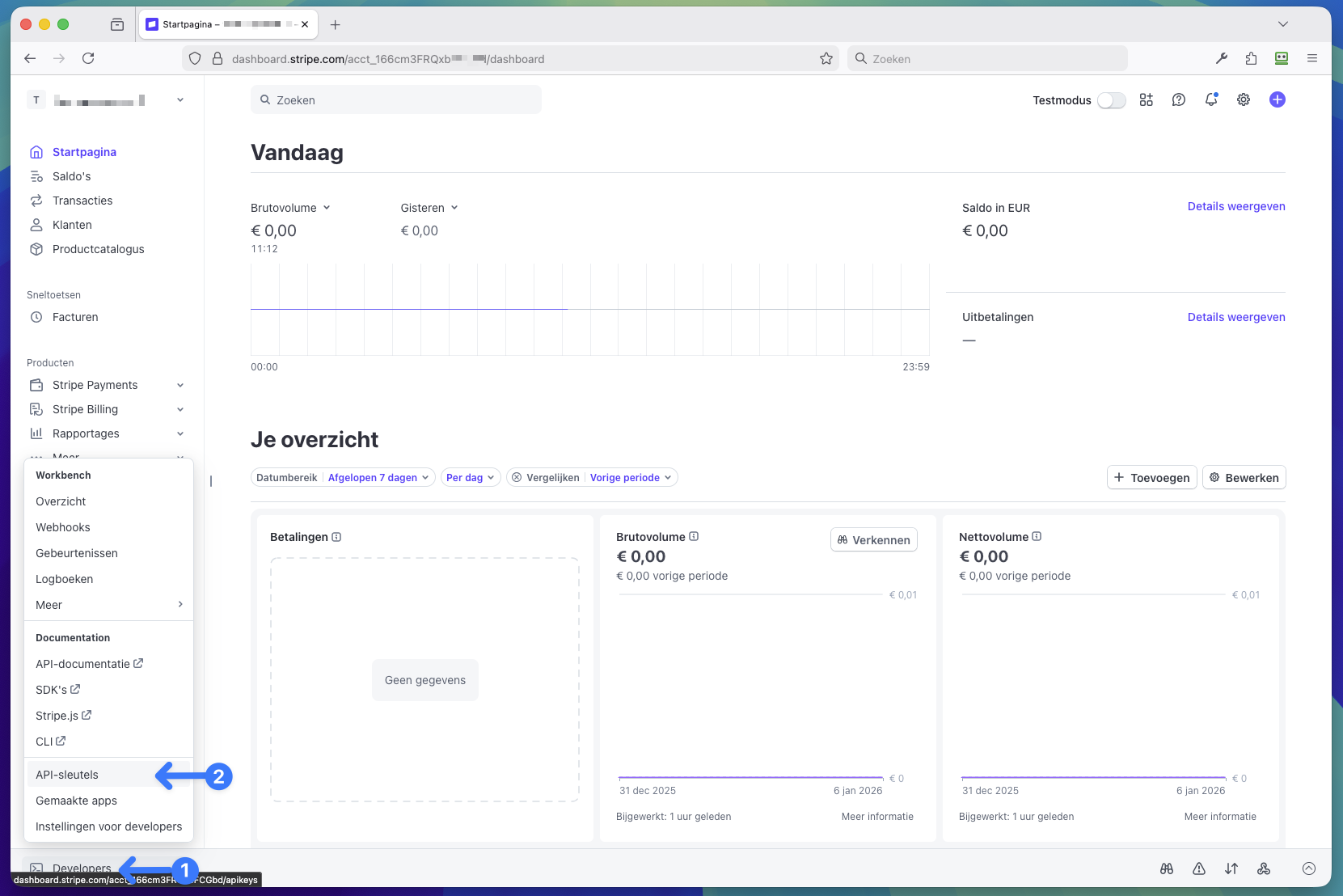 Stripe API-sleutel overzicht